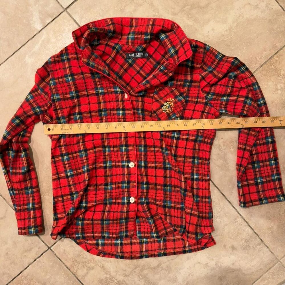 Vintage Ralph Lauren Red Plaid Flannel Pajama Set – Women’s Large - Picture 2 of 8